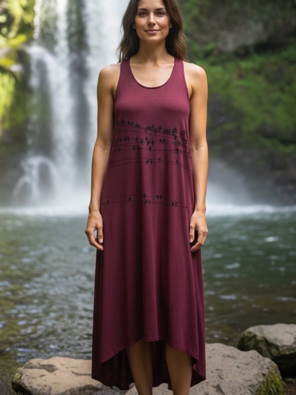 PIKNIC DESIGNS Raw Edge Racer Back Hi-Low Slip Dress VIDEO